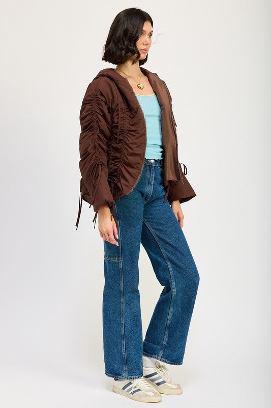 Women Ruched Puff Jacket | Zarnesh