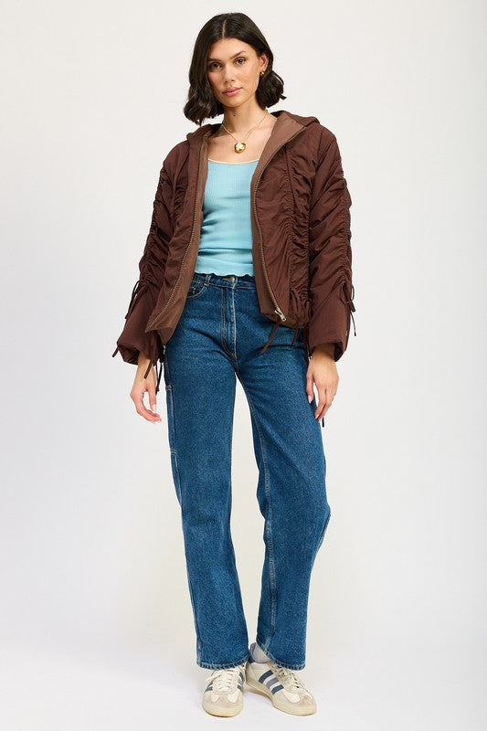 Women Ruched Puff Jacket | Zarnesh