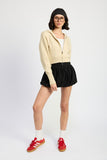 Women Stylish Collared Neck Cropped Zip Up Hoodie Zarnesh