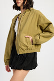 Women Vintage Washed Denim Zip Up Hoodie Jacket Zarnesh
