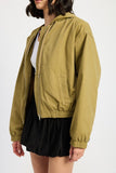 Women Vintage Washed Denim Zip Up Hoodie Jacket Zarnesh
