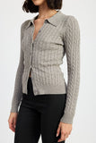Women Cable Knit Cardigan Top | Zarnesh