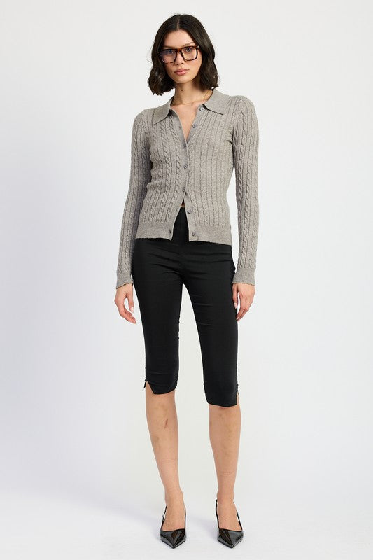 Women Cable Knit Cardigan Top | Zarnesh