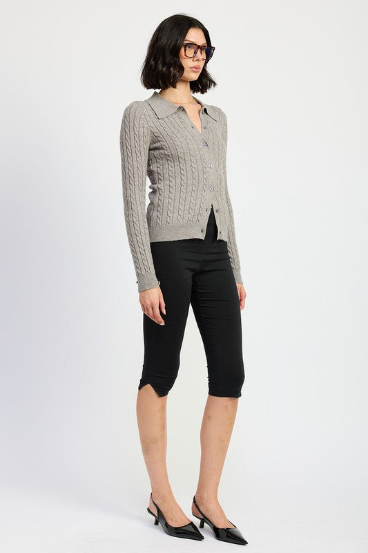 Women Cable Knit Cardigan Top | Zarnesh