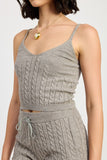 Women All Season Wear Cable Knit Texture Slim Fit Cami Top Zarnesh