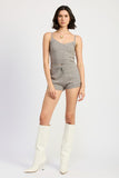 Women All Season Wear Cable Knit Texture Slim Fit Cami Top Zarnesh