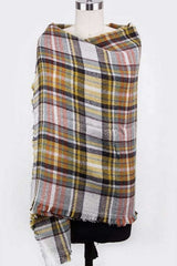 Women Large Plaid Blanket Scarf | Zarnesh