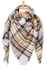 Women Large Plaid Blanket Scarf | Zarnesh