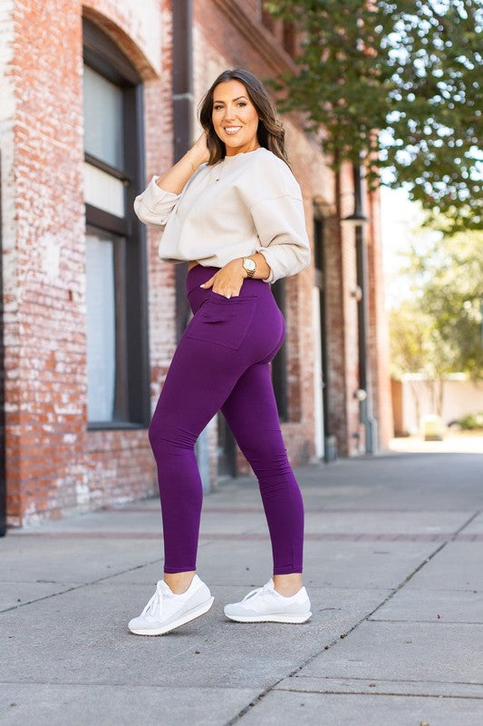 Women Kinsley Purple Full-Length Leggings | Zarnesh