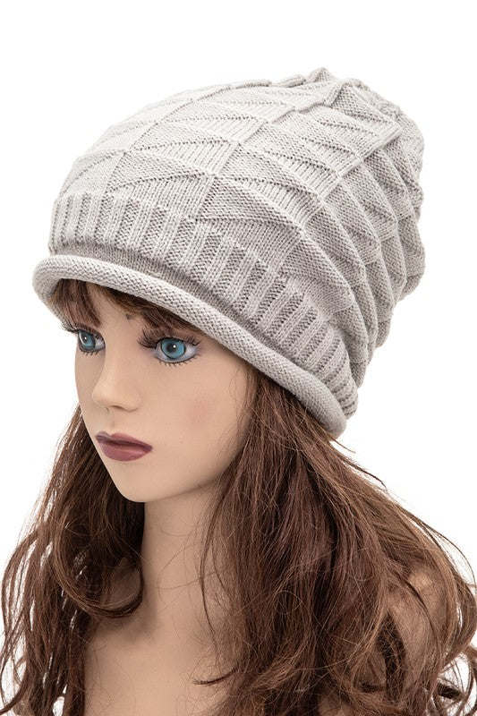 Women’s Unisex Raised Knit Slouchy Beanie | Zarnesh