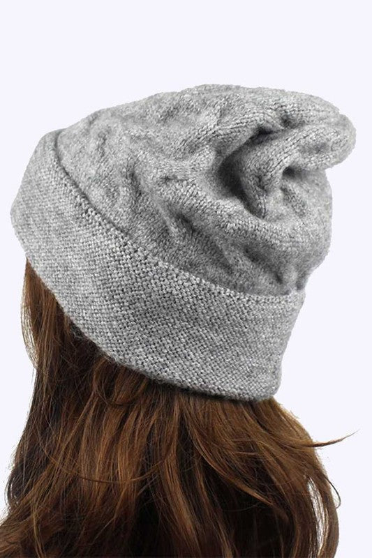 Women’s Wool Blend Slouchy Fit Cuffed Beanie | Zarnesh