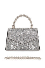 Women Statement Rhinestone Top Handle Clutch Bag | Zarnesh