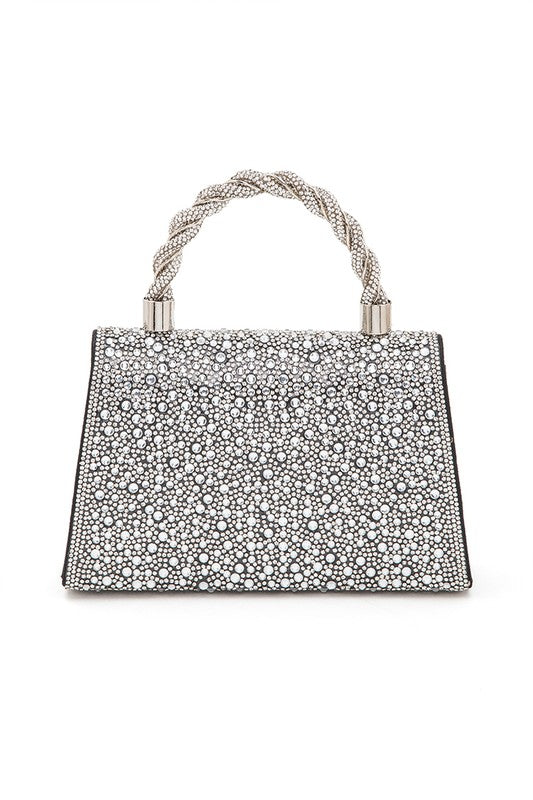 Women Statement Rhinestone Top Handle Clutch Bag | Zarnesh