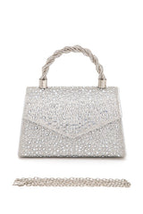 Women Statement Rhinestone Top Handle Clutch Bag | Zarnesh