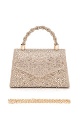 Women Statement Rhinestone Top Handle Clutch Bag | Zarnesh