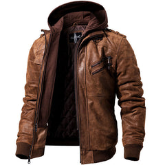 Winter Fashion Motorcycle Leather Jacket | Slim Fit, Oblique Zipper, and Streetwear Elegance