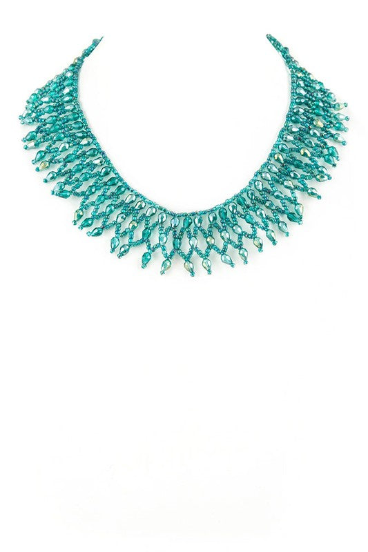 Women’s Crystal Mix Seed Beads Iconic Collar Necklace | Zarnesh