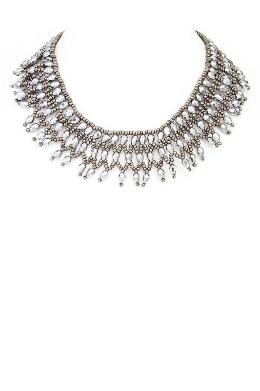 Women’s Crystal Mix Seed Beads Iconic Collar Necklace | Zarnesh