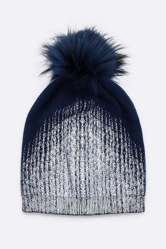 Women’s Metallic Cashmere Fur Pom Beanie | Zarnesh