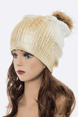 Women’s Metallic Cashmere Fur Pom Beanie | Zarnesh