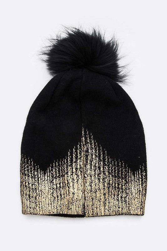 Women’s Metallic Cashmere Fur Pom Beanie | Zarnesh