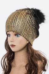 Women’s Metallic Cashmere Fur Pom Beanie | Zarnesh