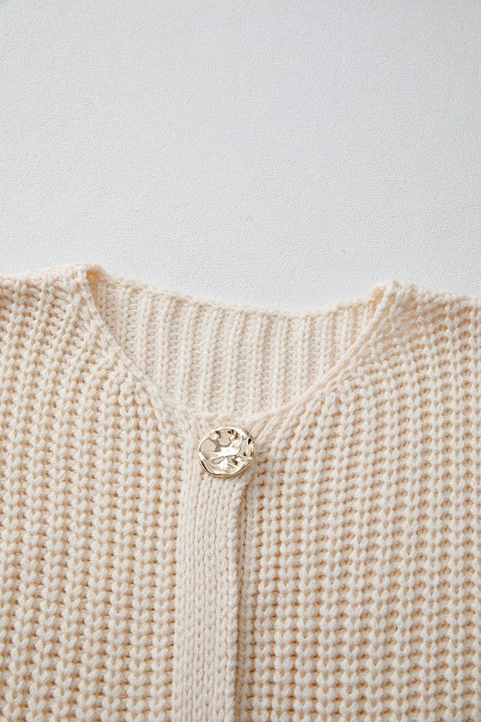Women’s Textured Knit Side Pockets Buttoned Sweater Vest | Zarnesh