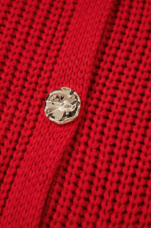 Women’s Textured Knit Side Pockets Buttoned Sweater Vest | Zarnesh