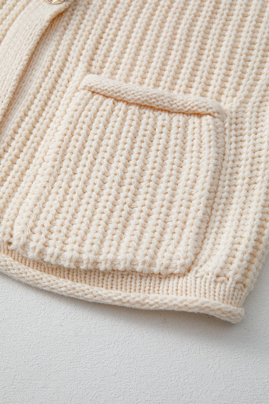 Women’s Textured Knit Side Pockets Buttoned Sweater Vest | Zarnesh