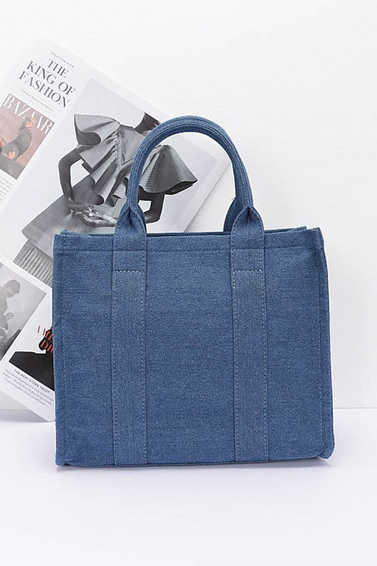 Women Denim Convertible Small Tote Bag | Zarnesh