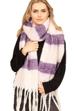 Women Soft Stripy Winter Scarf | Zarnesh