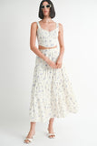 Women Relaxed Fit Lined IPA2228S Floral Tiered Maxi Skirt Zarnesh
