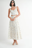 Women Relaxed Fit Lined IPA2228S Floral Tiered Maxi Skirt Zarnesh