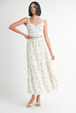 Women Relaxed Fit Lined IPA2228S Floral Tiered Maxi Skirt Zarnesh