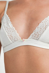 Women Rib Lace Bralette Zarnesh