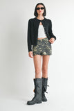 Women Wrapped Relaxed Fit Button Mini Skirt with Button Zarnesh