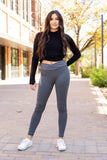 Women The Caitlin Charcoal Crossover Leggings | Zarnesh