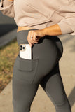 Women The Caitlin Charcoal Crossover Leggings | Zarnesh