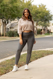 Women The Caitlin Charcoal Crossover Leggings | Zarnesh