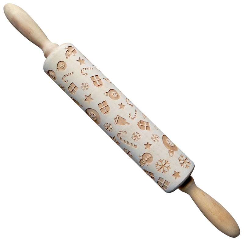 Rolling Pin Christmas Embossing for Holiday Baking Festive Delights | Zarnesh