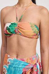 Women Neck Tie Ruched Bralette Zarnesh