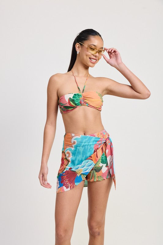 Women Neck Tie Ruched Bralette Zarnesh