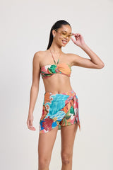 Women Neck Tie Ruched Bralette Zarnesh