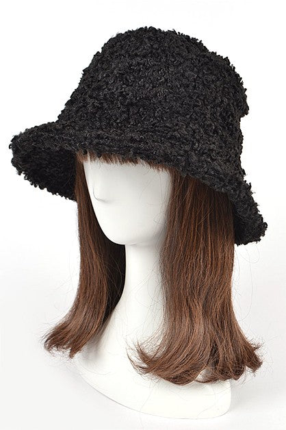 Women Shearling Faux Fur Bucket Hat | Zarnesh