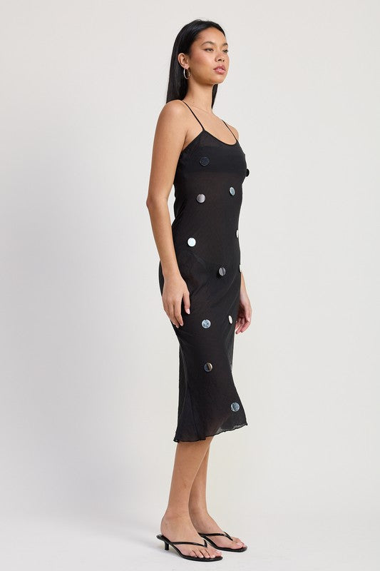 Women Soft & Breathable Square Neck Midi Bias Dress Zarnesh
