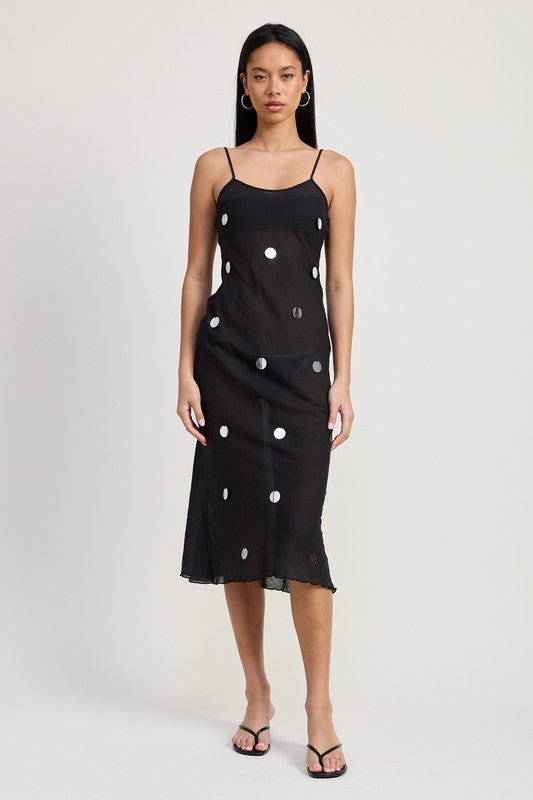 Women Soft & Breathable Square Neck Midi Bias Dress Zarnesh