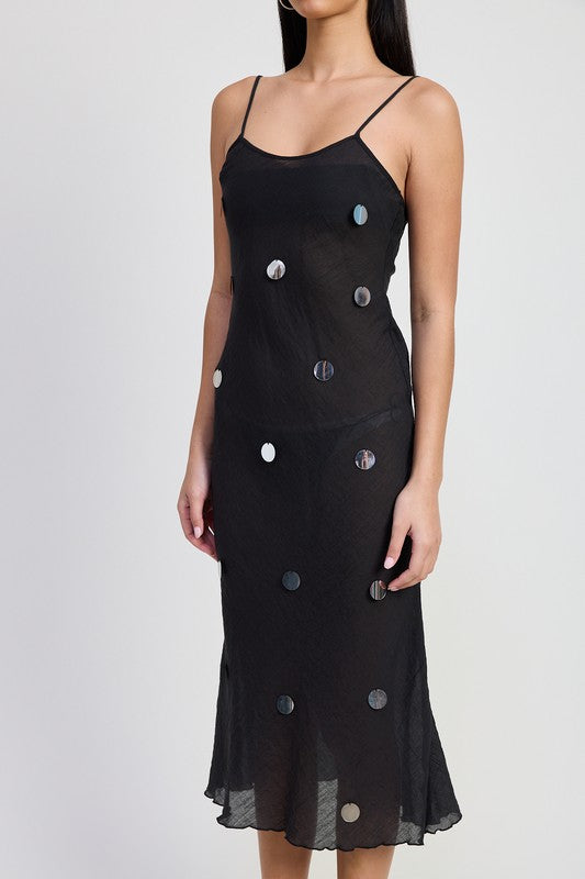 Women Soft & Breathable Square Neck Midi Bias Dress Zarnesh