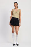 Women Premium Fabric Sleeveless Flattering Designed Ruffle Top Zarnesh