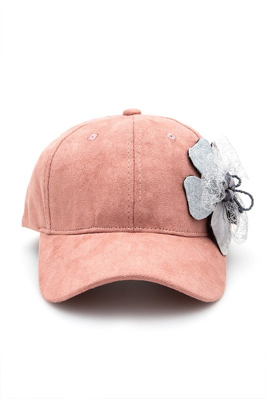 Women Beaded Flower Suede Fashion Cap | Zarnesh