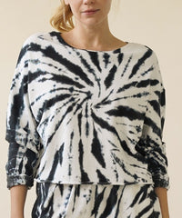 Women Recycled Cotton French Terry Hand Tie Dyed Sweatshirt Zarnesh